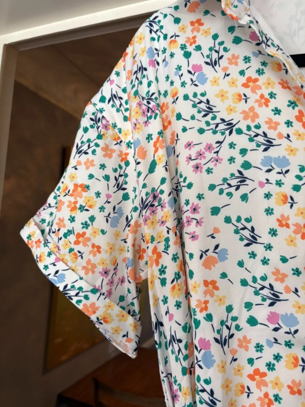 NWOT Summersalt White Floral Belted Shirt Dress. Size M - Picture 5 of 15
